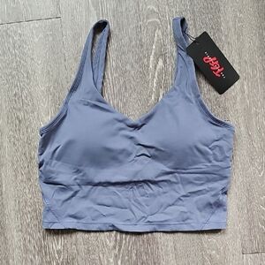 The Gym People Longline Lavender Blue Padded Sports Bra
